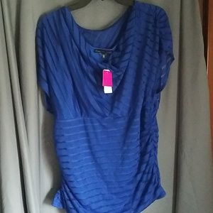heart soul plus blue blouse 2X